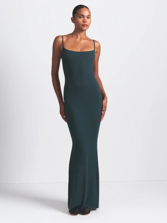 SKIMS Dresses & Skirts - NEW SKIMS Soft Lounge Long Slip Dress Cypress Deep Green Medium NWT Maxi